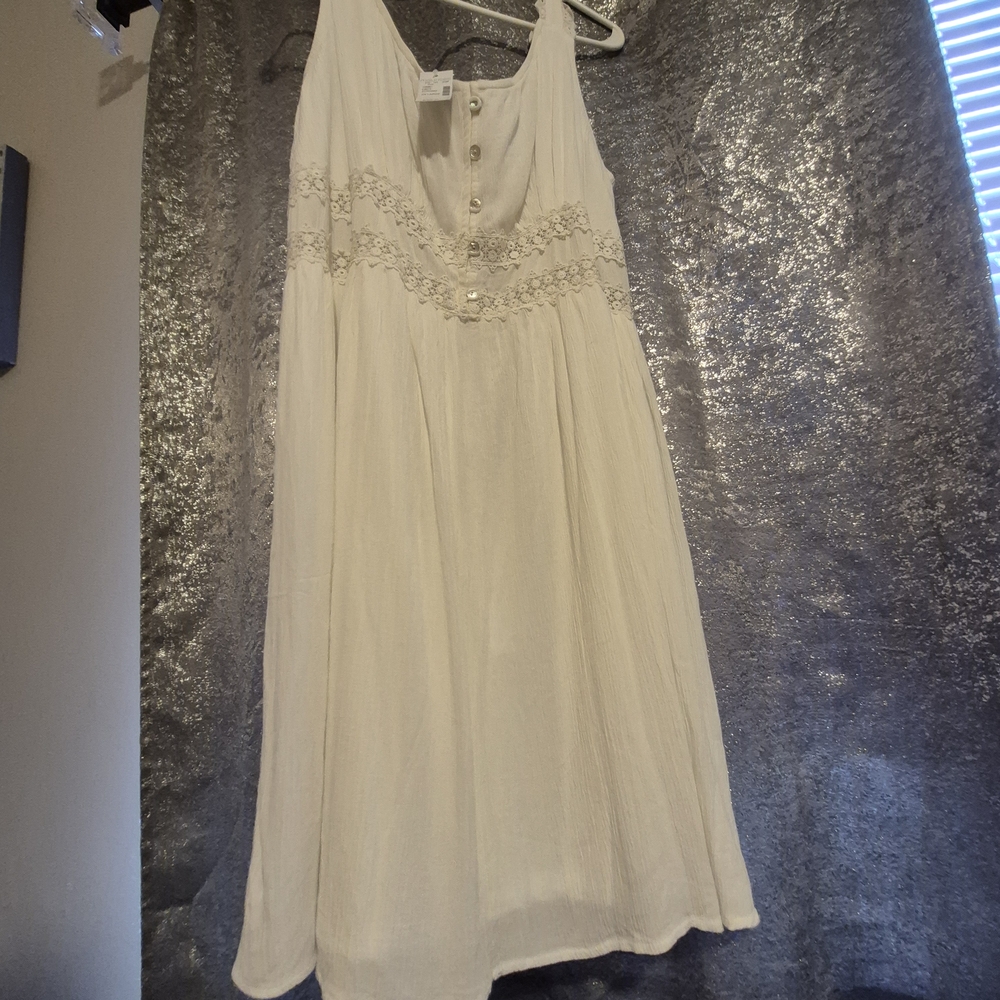 Maurices Cream Button-Front Maxi Dress